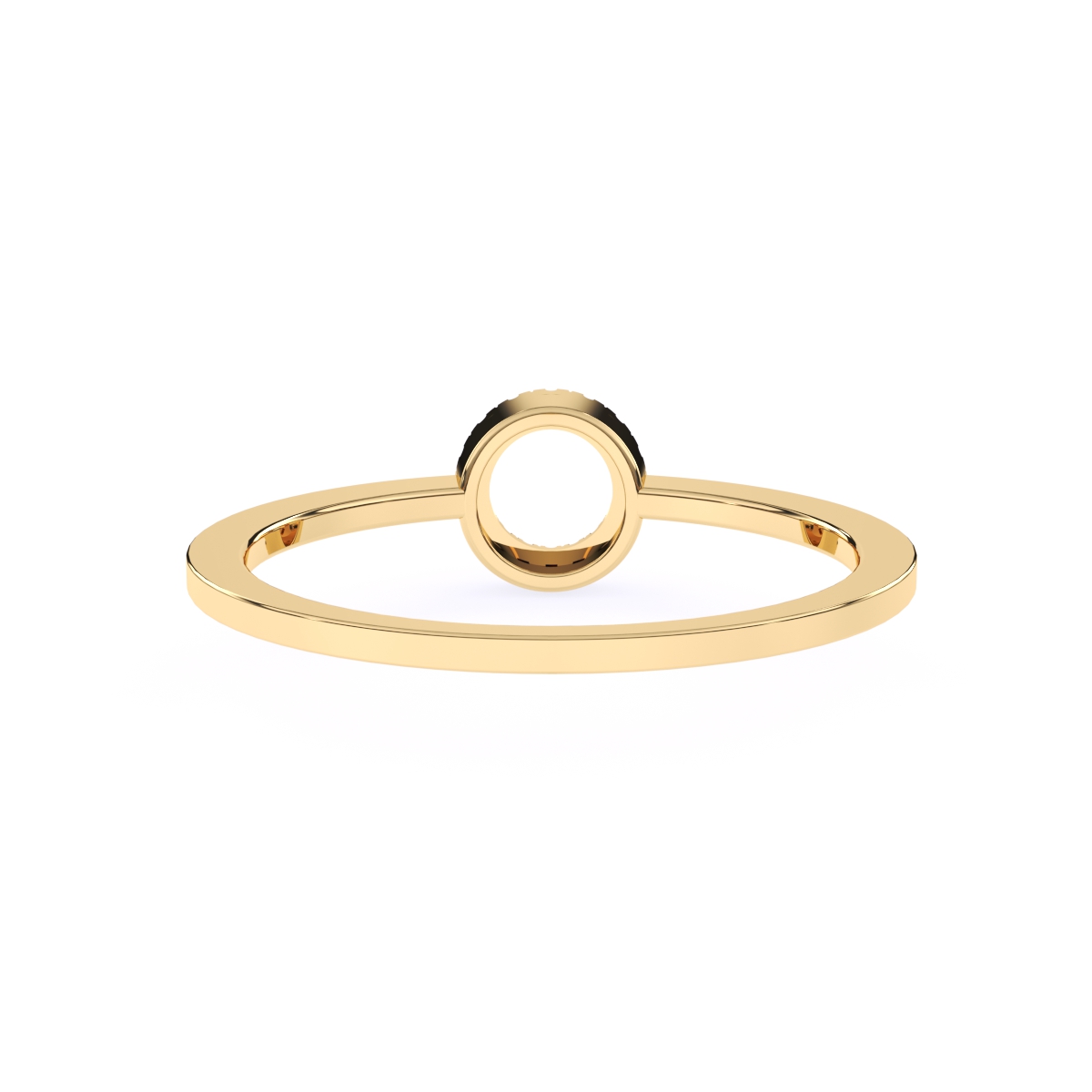 Unique Open Circle Round Diamond Ring